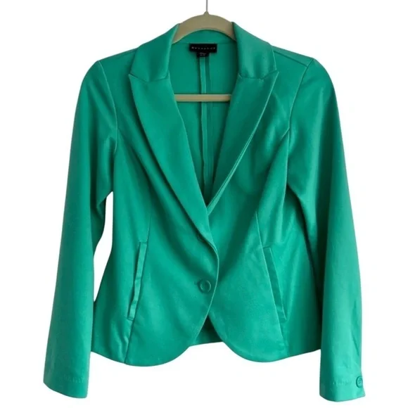 New Metaphor Mint Green Peplum Blazer Business Casual Lightweight Jacket Size S - Picture 1 of 8